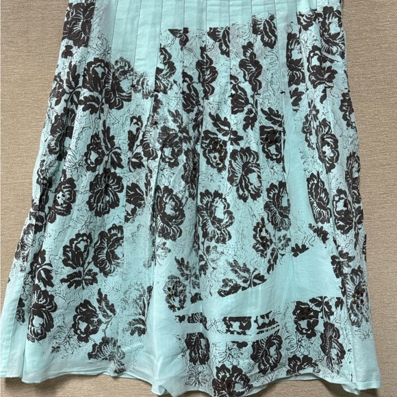 Free People A-Line Skirt - Mint and Brown Floral - Picture 2 of 5